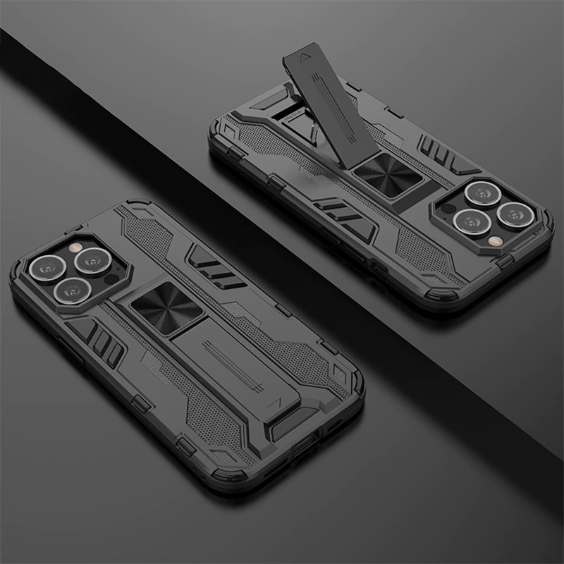 เคส iPhone 13 Pro Max#เคสฝาหลังพลาสติก ไฮบริด TPU + Kickstand