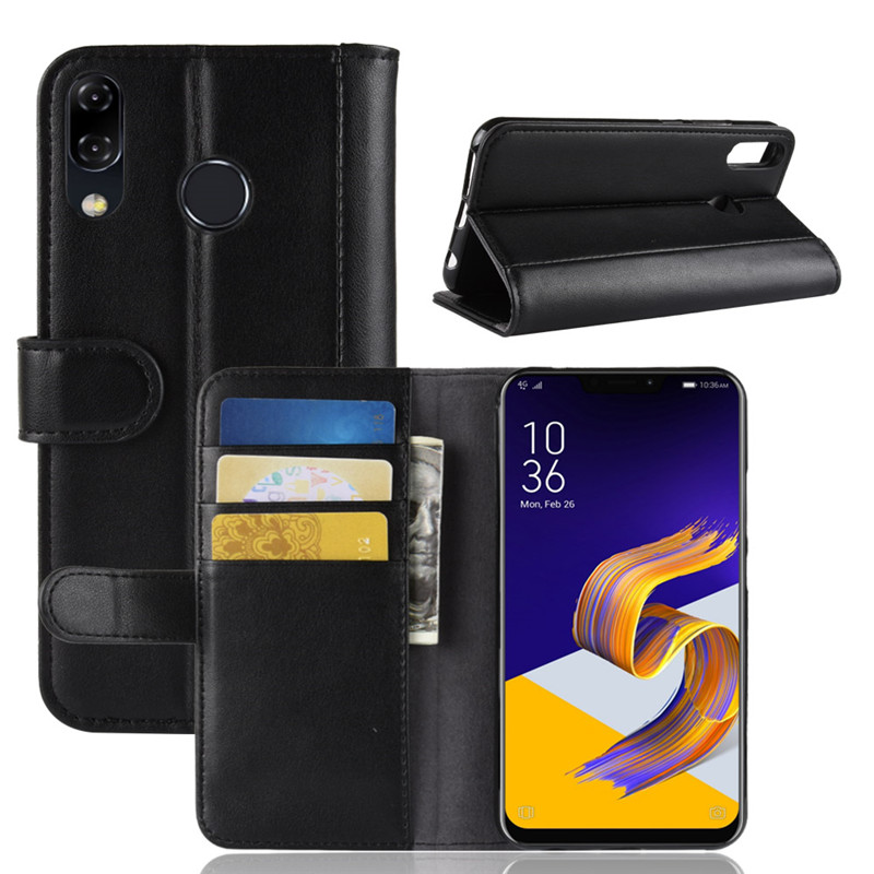 Case Asus Zenfone 5 ZE620KL / Zenfone 5Z ZS620KL #เคสฝาพับสไตล์กระเป๋าสตางค์รูปแบบหนังแท้แยกมีช่องเสียบบัตรคุณภาพดี