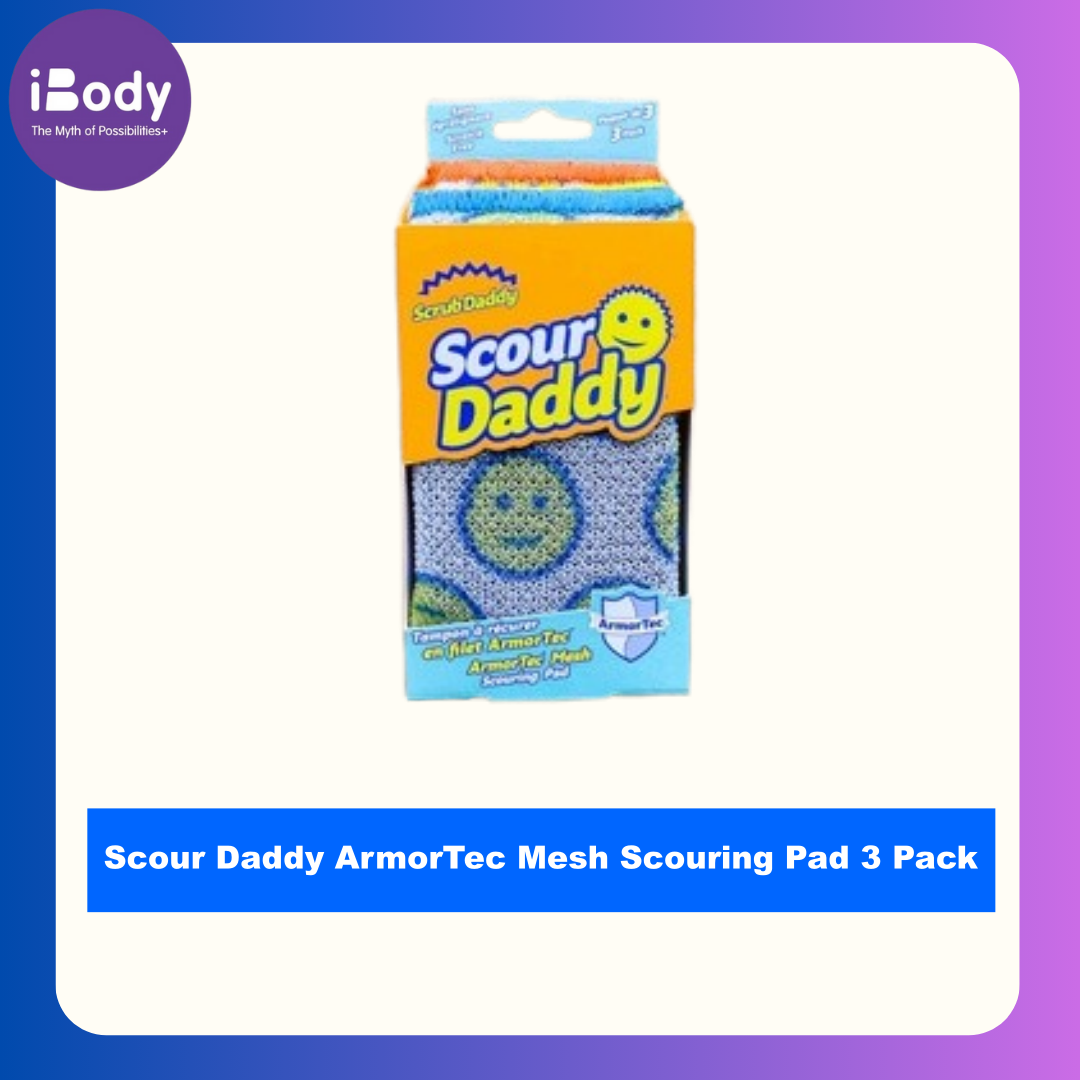 Scrub Daddy® Scour Daddy ArmorTec Mesh Scouring Pad 3 Pack ฟองน้ำอเนกประสงค์ ฟองน้้ำล้างจาน ล้างแก้ว