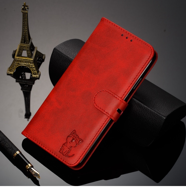 Case Samsung Galaxy A80 #เคสฝาพับหนัง PU ลายแมว Imprinted Cat Pattern Leather Wallet