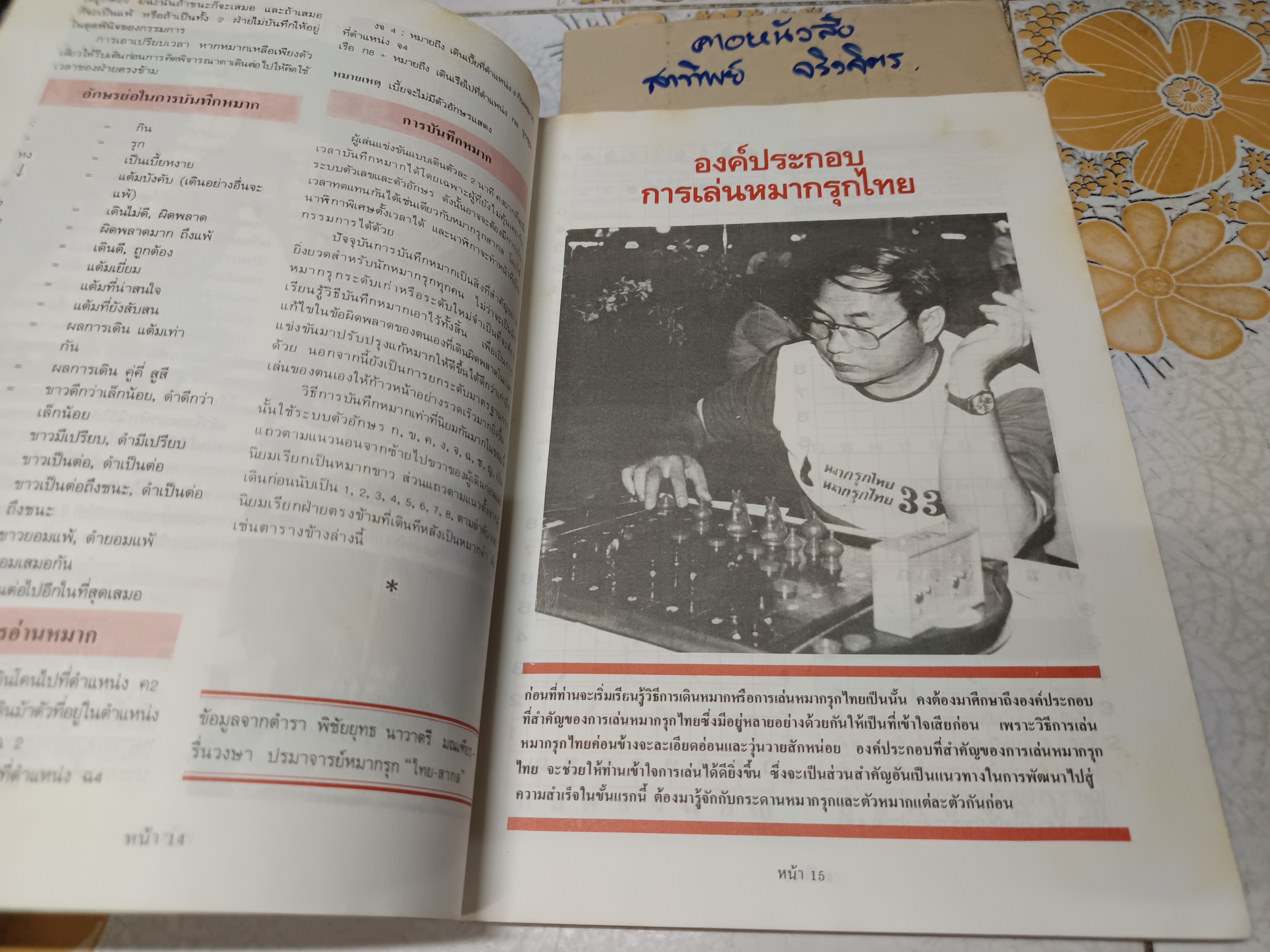 หนังสือหมากรุกไทย โดย บ.สุรามหาราษฎร์ จก.(มหาชน) เเละกลุ่มบริษัทสุราทิพย์ **สินค้าหมด**