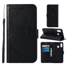 Case Samsung Galaxy A30 / A20 #เคสฝาพับลายผีเสื้อดอกไม้สีสันสดใส