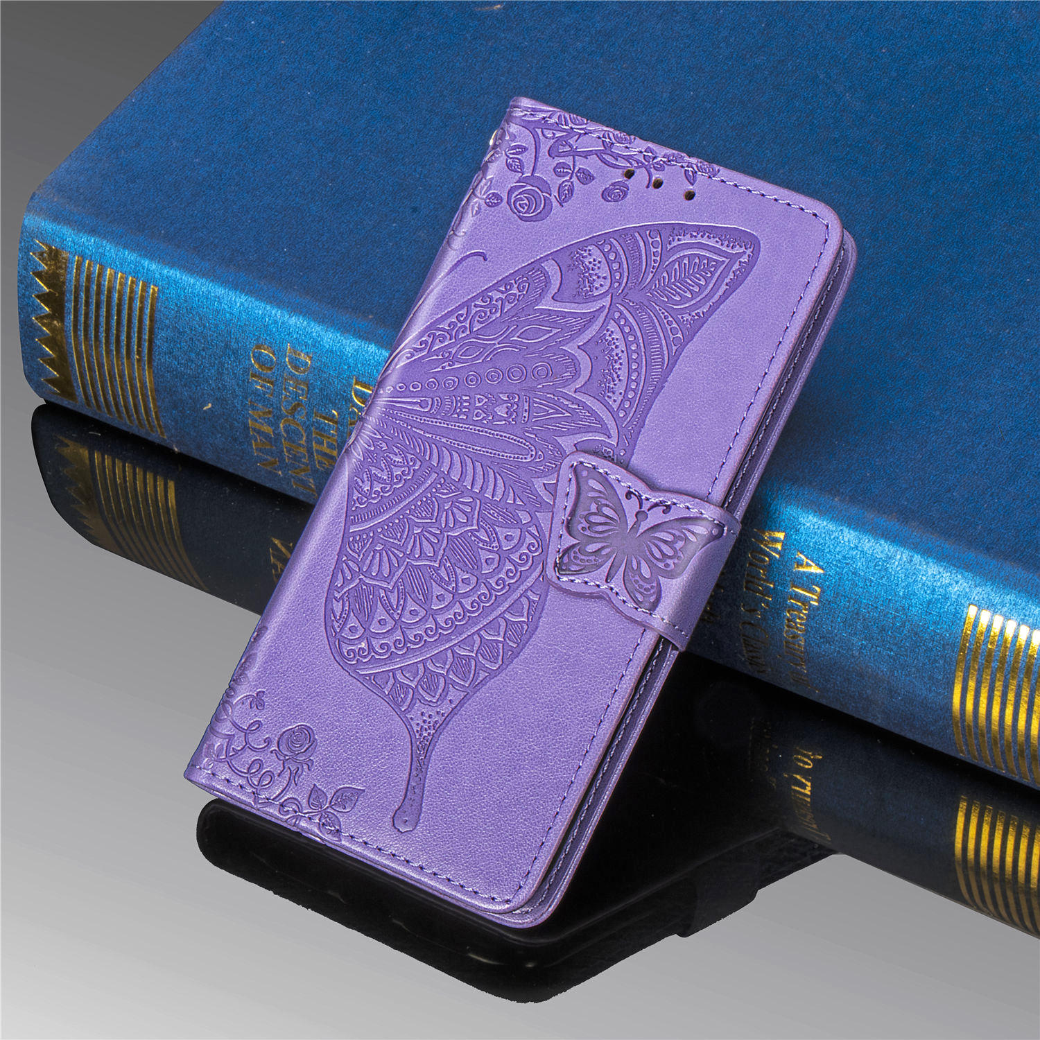 Case Huawei nova 3 #เคสฝาพับ Imprint ลายผีเสื้อดอกไม้
