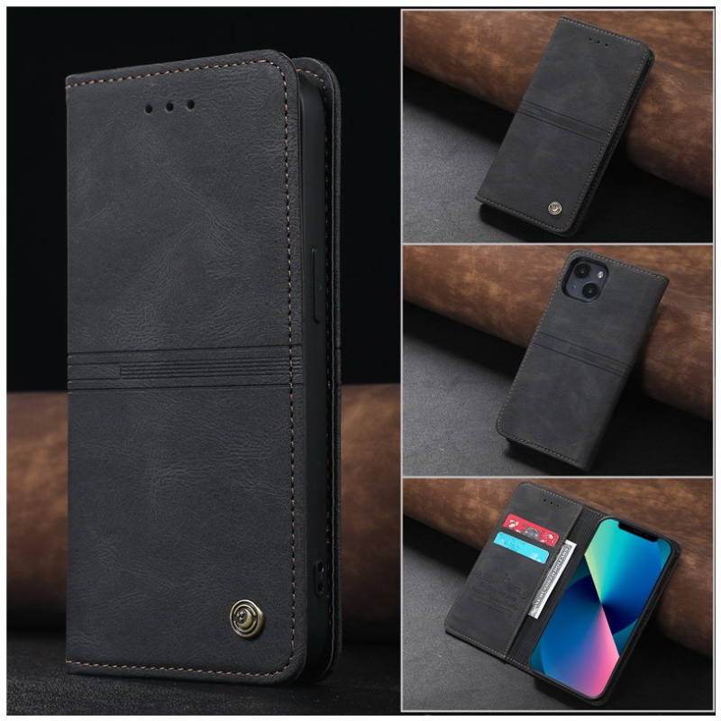เคส iPhone 13 Pro#เคสฝาพับปกหนังสไตล์วินเทจแบบกระเป๋าสตางค์