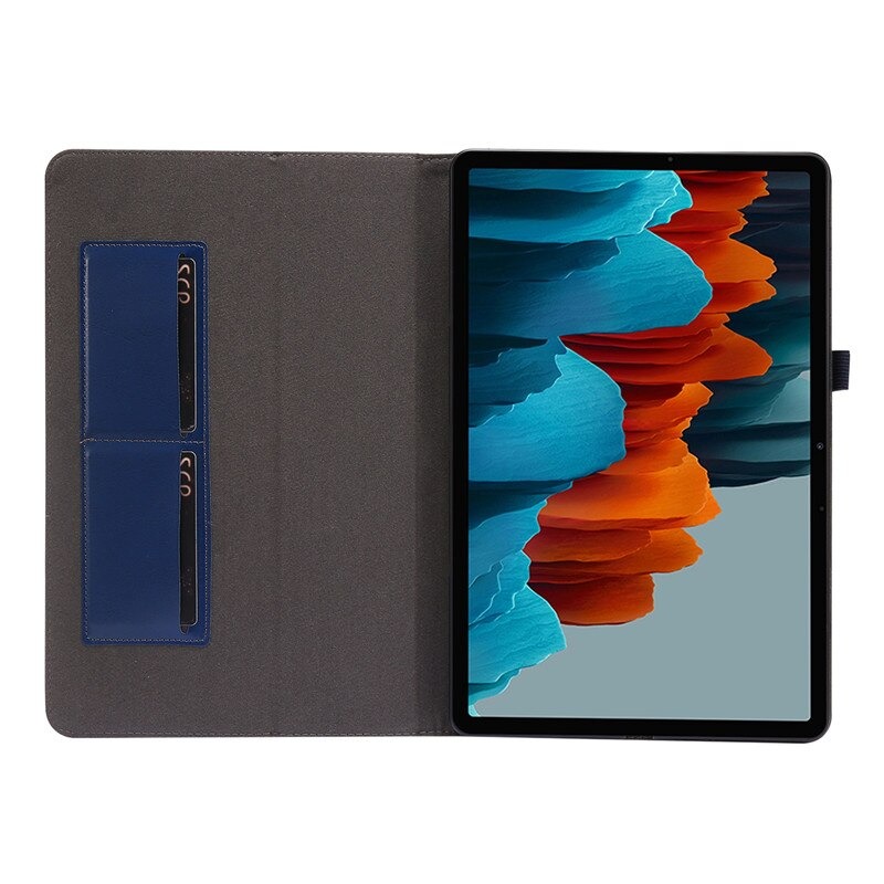 เคส Samsung Galaxy Tab S7 Plus 12.4" SM-T970 SM-T975 SM-T976 #เคสฝาพับหนัง PU มีช่องเก็บบัตร Flip PU Leather soft cover stand holder