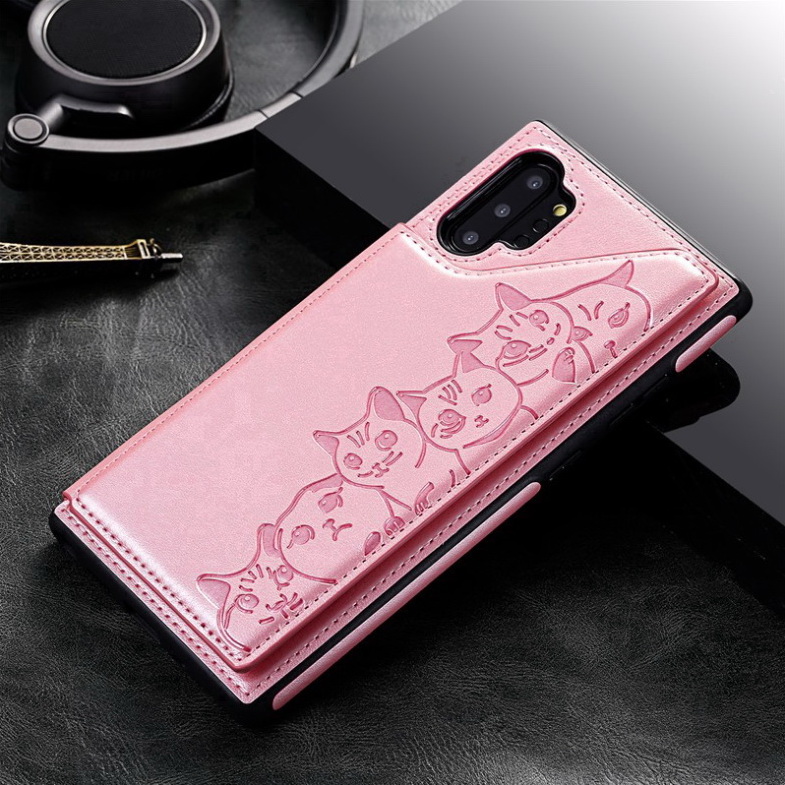 Case Samsung Galaxy Note 10+ #เคสฝาหลัง TPU เคลือบหนัง PU มีที่เก็บบัตร PU Leather Coated TPU Card Holder