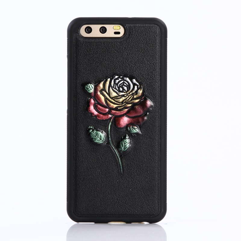 เคส Huawei P10 ฝาหลังเนื้อสีดำพิมพ์ลายนูนรูปแบบ 3D TPU + PC คุณภาพดี