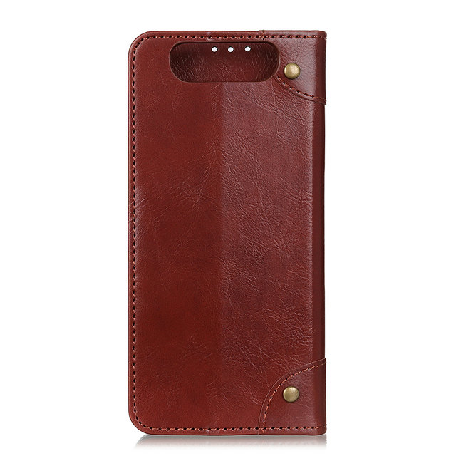 Case Samsung Galaxy A80 #เคสฝาพับหนังแยกผิวหนังม้าดูดซับอัตโนมัติ Crazy Horse Auto-absorbed Split Leather Wallet