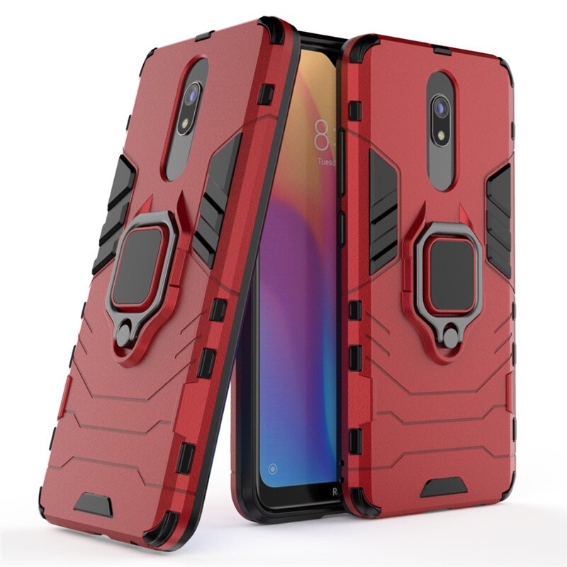 Case Xiaomi Redmi 8A #เคสฝาหลังพลาสติกแข็ง +TPU Hybrid Case มีแหวนสวมนิ้วโลหะ