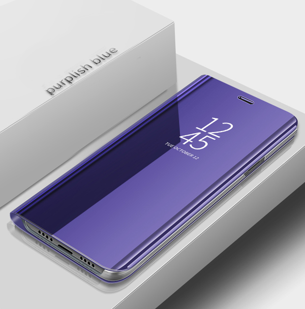 เคส Huawei Y9s #เคสฝาพับปกโปร่งแสงผิวเงา Electroplating Mirror Surface Window View
