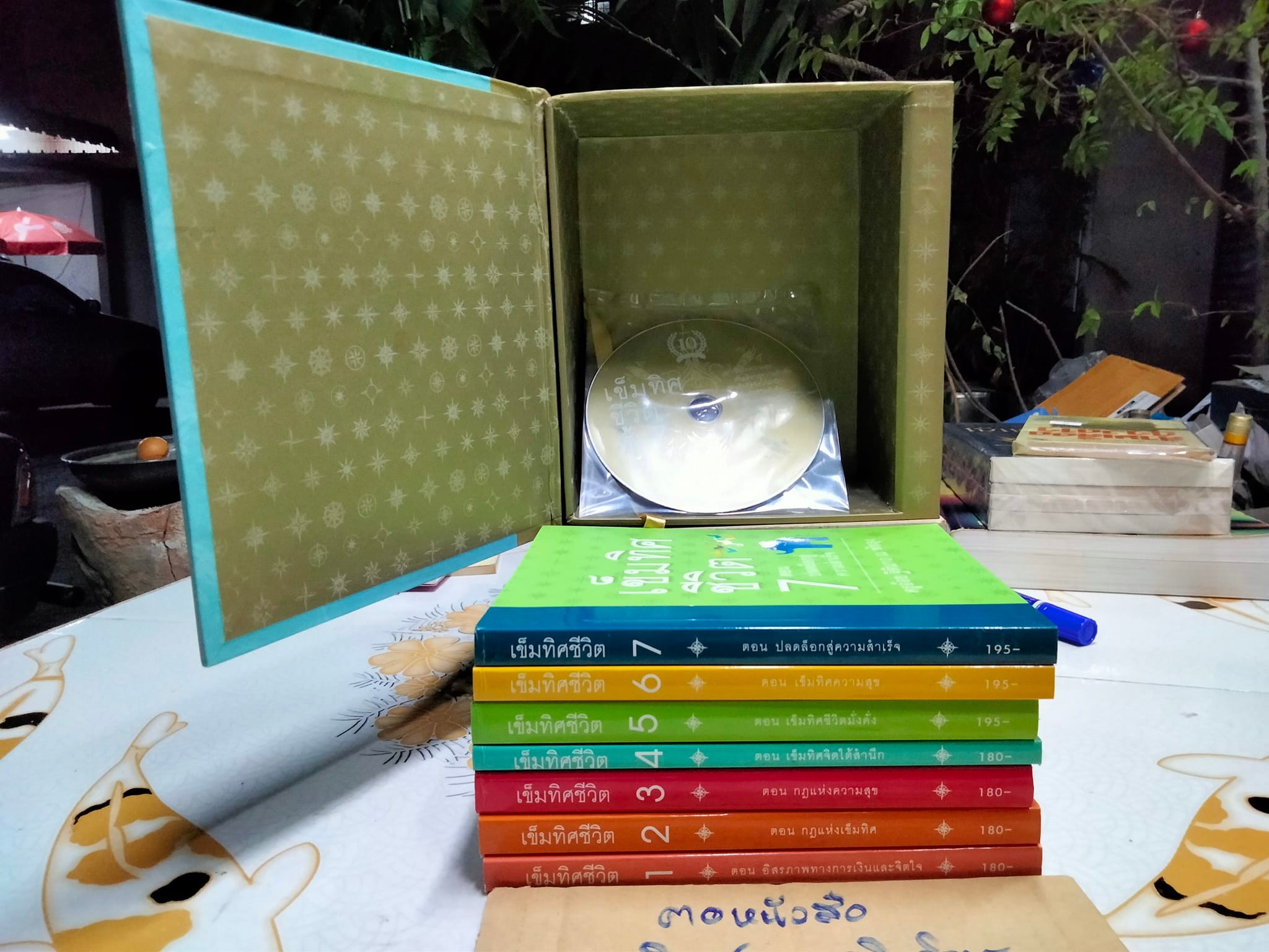 หนังสือเข็มทิศชีวิตทั้ง 7 + DVD 1 แผ่น (Box set) ฐิตินาถ ณ พัทลุง - ปล.ชุดนี้ที่ล็อคแผ่นซีดีหลุดออกไป + กล่องมีรอยบุบเล็กน้อย,ด้านในกล่องมีรอยแตก แต่ยังไม่หลุด **สินค้าหมด**