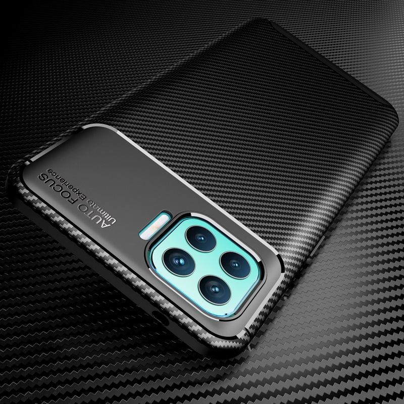 เคส OPPO A93 #เคสฝาหลังนิ่ม Carbon Fiber Anti-drop TPU Protection