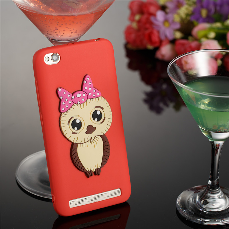 Case Xiaomi Redmi 5A #เคสฝาหลังนิ่มลายนกฮูกติดโบ 3D น่ารัก Lovely 3D Owl with Bowknot Pattern
