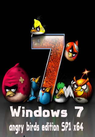 Windows 7 angry birds edition SP1 x64 ( 1 DVD )