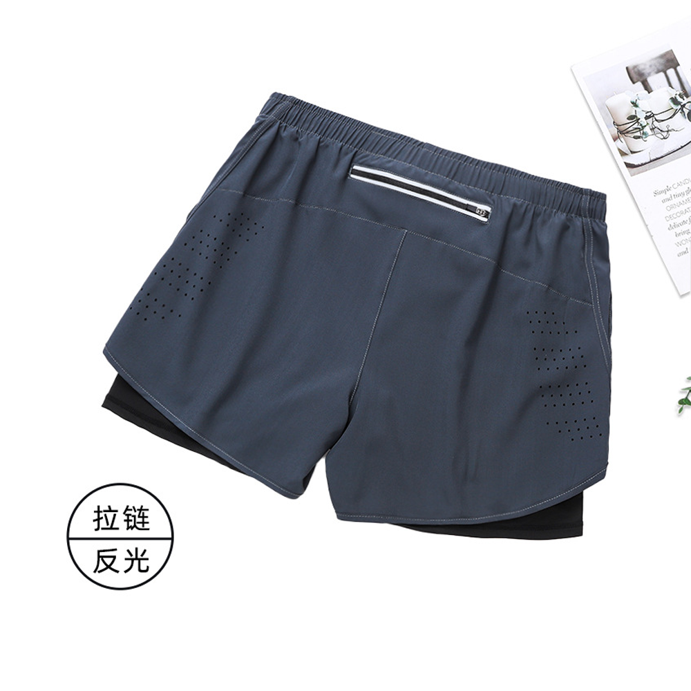 กางเกงวิ่งมาราธอน 2-in-1 โลโก้เรืองแสง (F26)