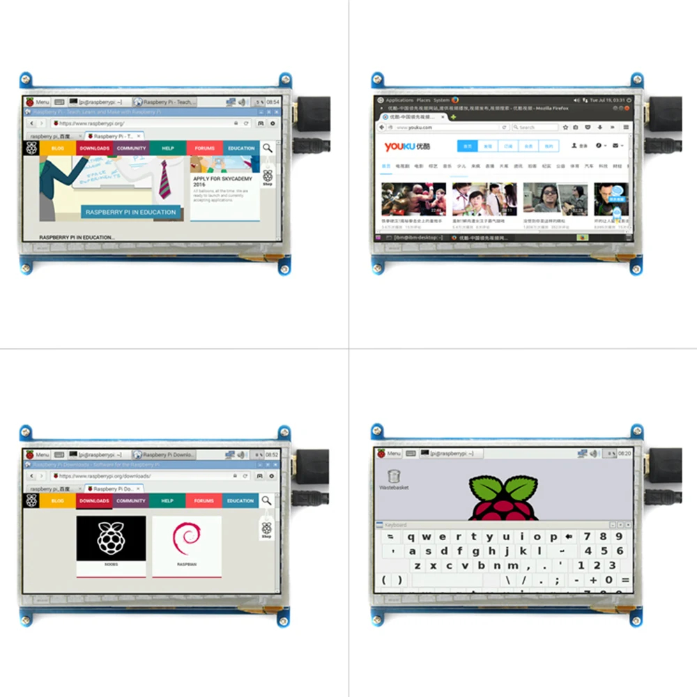 7" 7.0 inch IPS Capacitive Touch Screen Display HDMI HD LCD TFT 1024x600 for Raspberry Pi สำเนา
