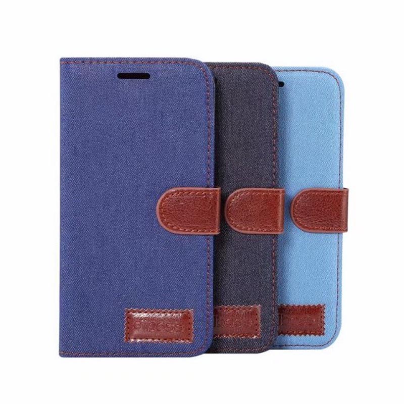 เคส Huawei P20 Pro #เคสฝาพับหนัง PU แบบกระเป๋าสตางค์ผิวยีนส์พับตั้งได้