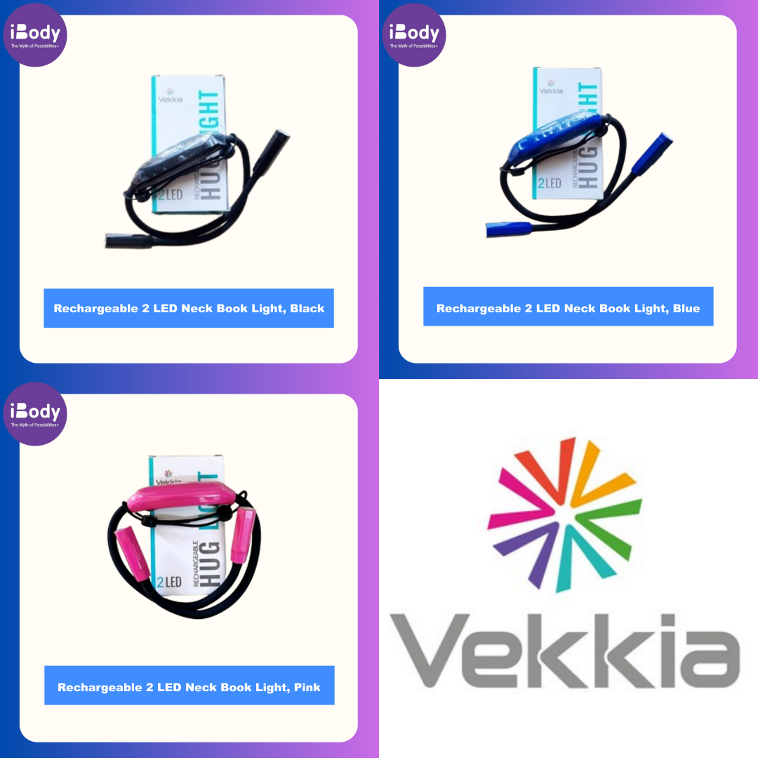 Vekkia Rechargeable 2 LED Neck Book Light ไฟ LED แบบคล้องคอ แบบชาร์จได้ ใส่วิ่งได้ ไฟฉาย ไฟอ่านหนังสือ