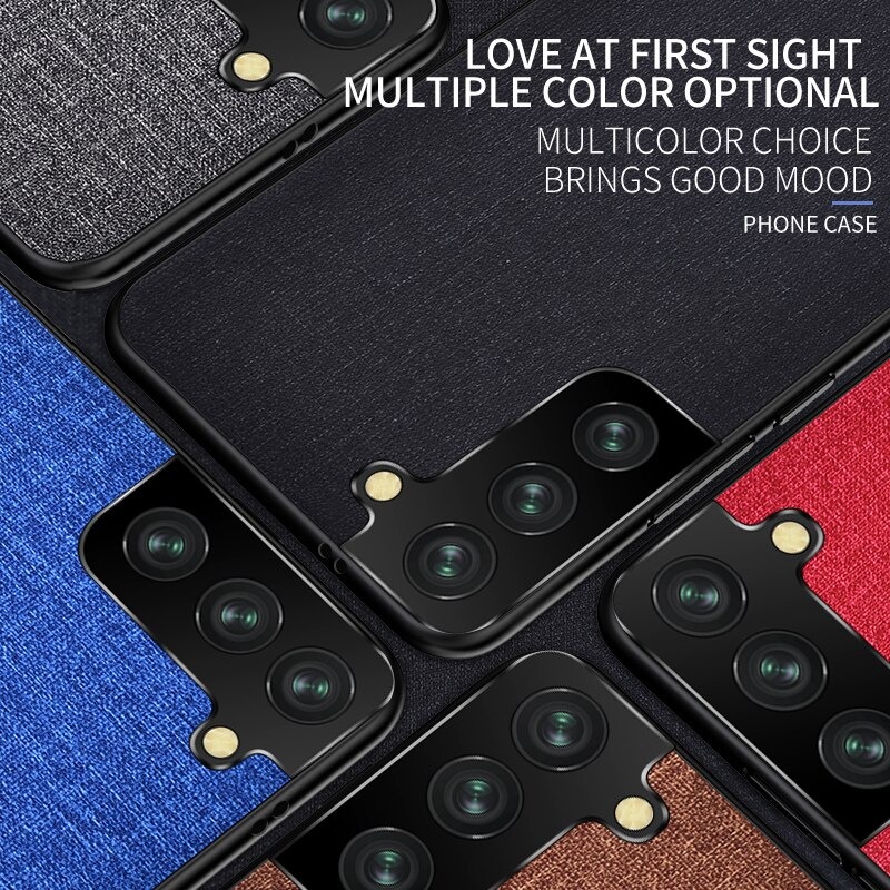 เคส Samsung Galaxy S21 #เคสฝาหลังเคลือบผิวผ้า Matte Cloth PU + PC + TPU Hybrid