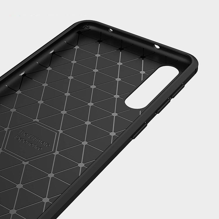 เคส Huawei P20 Pro #เคสฝาหลังตกแต่งคาร์บอนไฟเบอร์ ผิวขัดแปรง Brushered TPU Back Case