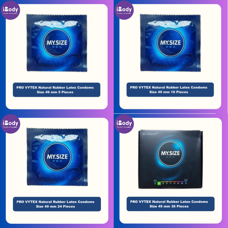MY.SIZE® PRO VYTEX Natural Rubber Latex Condoms Size 49 mm
