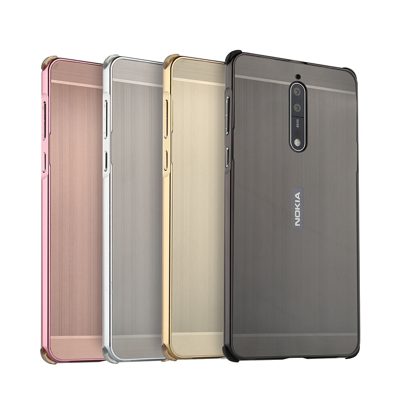 เคส Nokia 8 #เคสฝาหลังกรอบโลหะกันกระแทกฝาหลังพลาสติกเลื่อนสไลด์