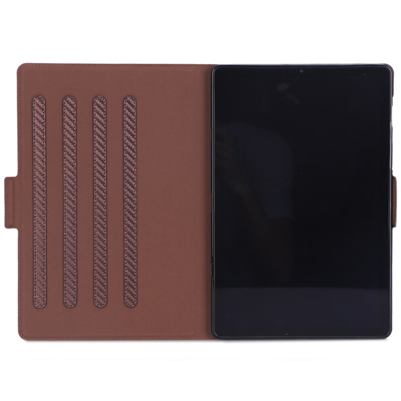 Case Samsung Galaxy Tab S5e SM-T720 #เคสฝาพับลาย Carbon Fiber Texture Magnetic Leather Shell มีช่องใส่การ์ด