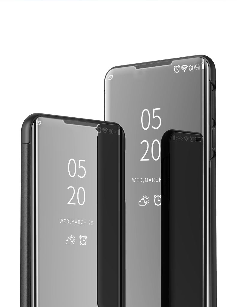 เคส Samsung Galaxy S20 Ultra / S20 Ultra 5G #เคสฝาพับปกโปร่งแสงผิวเงา Electroplating Mirror Surface Window