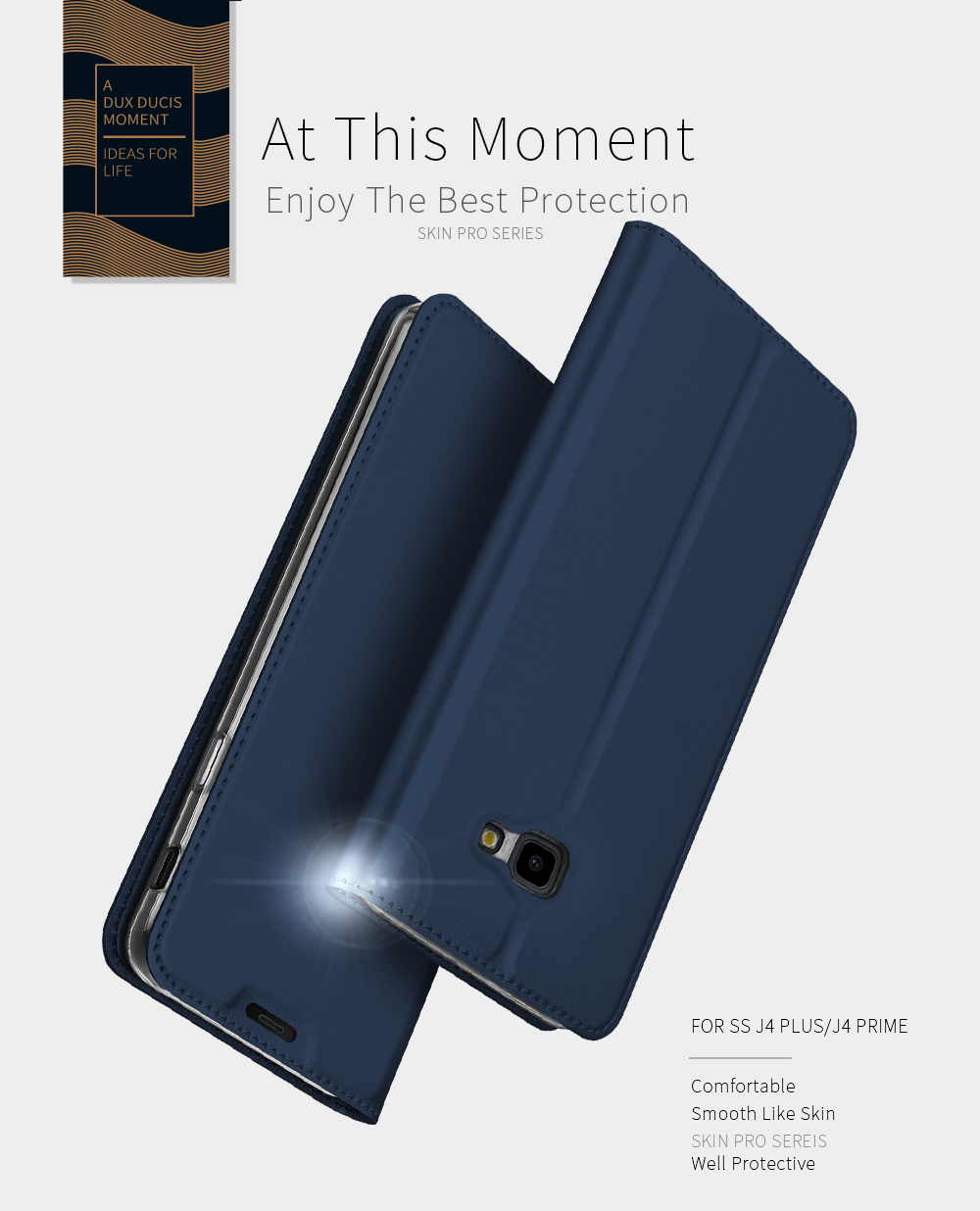 Case Samsung Galaxy J4+ #เคสฝาพับ DUX DUCIS Skin Pro Series คุณภาพดีราคาถูก