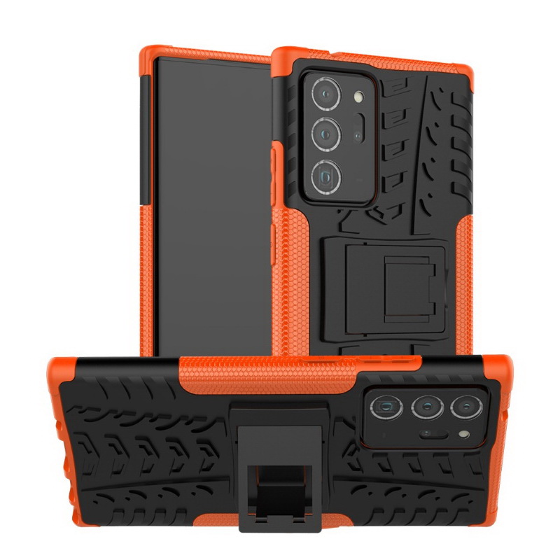 เคส Samsung Galaxy Note 20 Ultra / Note 20 Ultra 5G #เคสฝาหลังกันลื่น Cool Tyre Pattern Kickstand (PC + TPU)