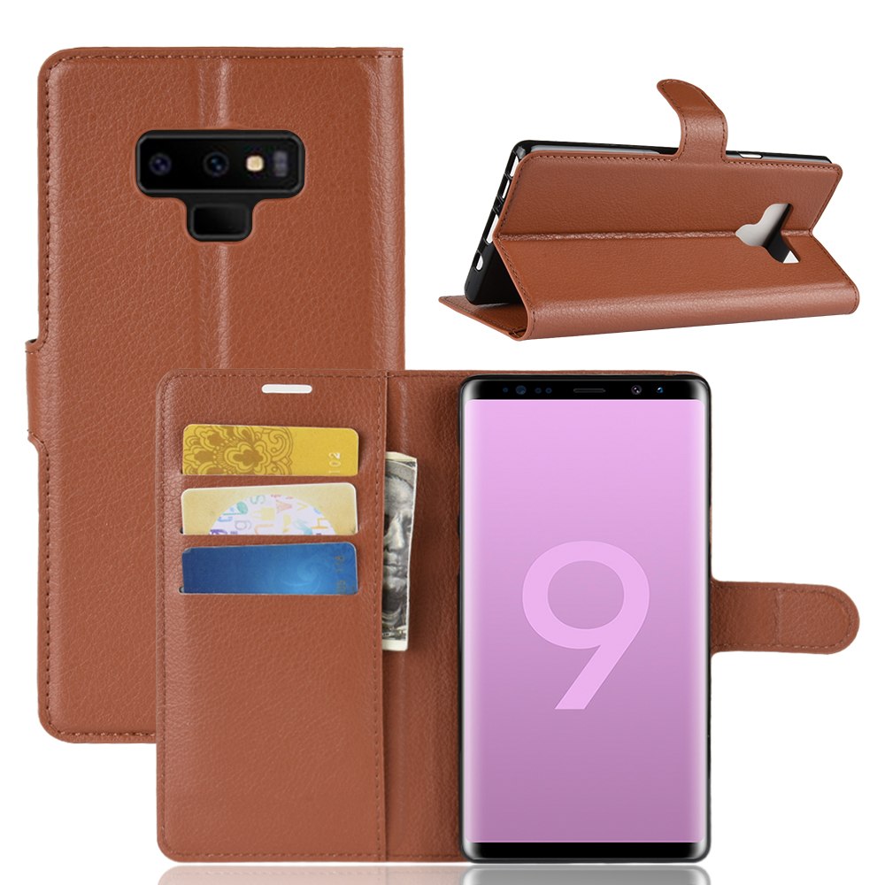 Case Samsung Galaxy Note 9 #เคสฝาพับสไตล์กระเป๋าสตางค์หนัง PU ผิวลิ้นจี่