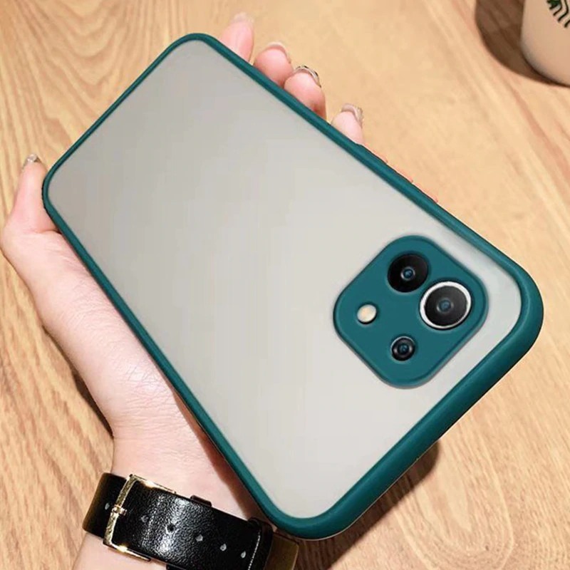 เคส Xiaomi Mi 11 #เคสฝาหลังขอบซิลิโคนิ่ม Fashion Color Liquid Frame Anti-fall Phone Case