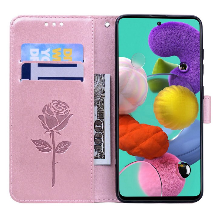 เคส Samsung Galaxy S10 lite #เคสฝาพับหนัง PU ลายดอกกุหลาบแบบกระเป๋าสตางค์ Imprinted Rose Leather