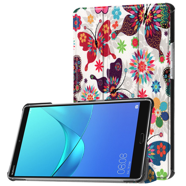 เคส Huawei MediaPad M5 8.4 นิ้ว #เคสฝาพับหนัง PU พิมพ์ลาย Patterned Tri-fold Stand Leather Smart Case