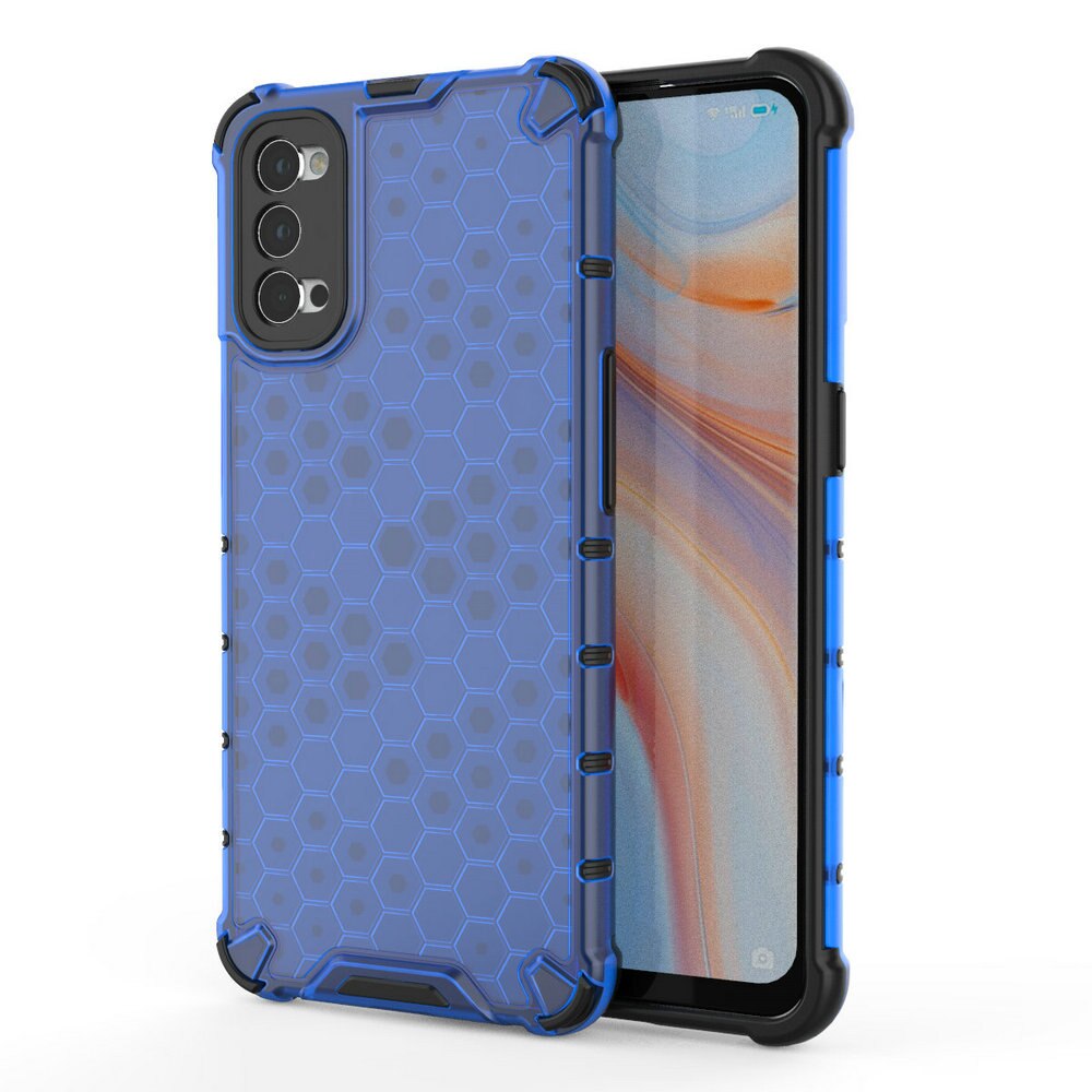 Case OPPO Reno 4 Pro 5G #เคสฝาหลังกันกระแทก Honeycomb Shock Absorber TPU + PC + Silicone Hybrid