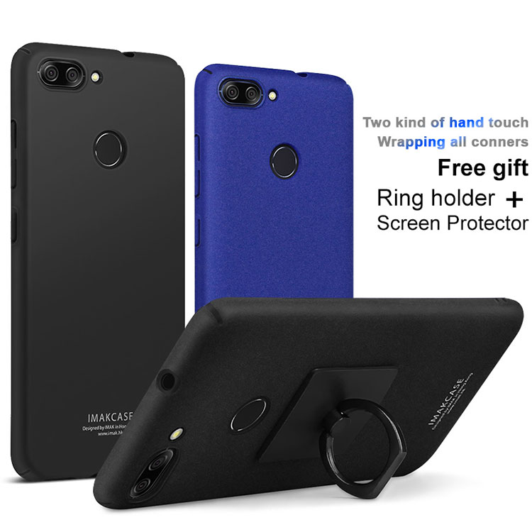 Case Asus ZenFone Max Plus (M1) ZB570TL #เคสฝาหลัง IMAK Cowboy พร้อมขาตั้งแหวน + ฟิล์มกันรอยหน้าจอ