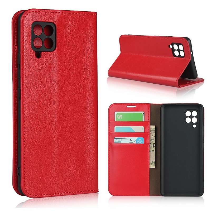 Case Samsung Galaxy A42 5G #เคสฝาพับแบบกระเป๋าสตางค์คุณภาพดี Crazy Horse Genuine Leather Cover