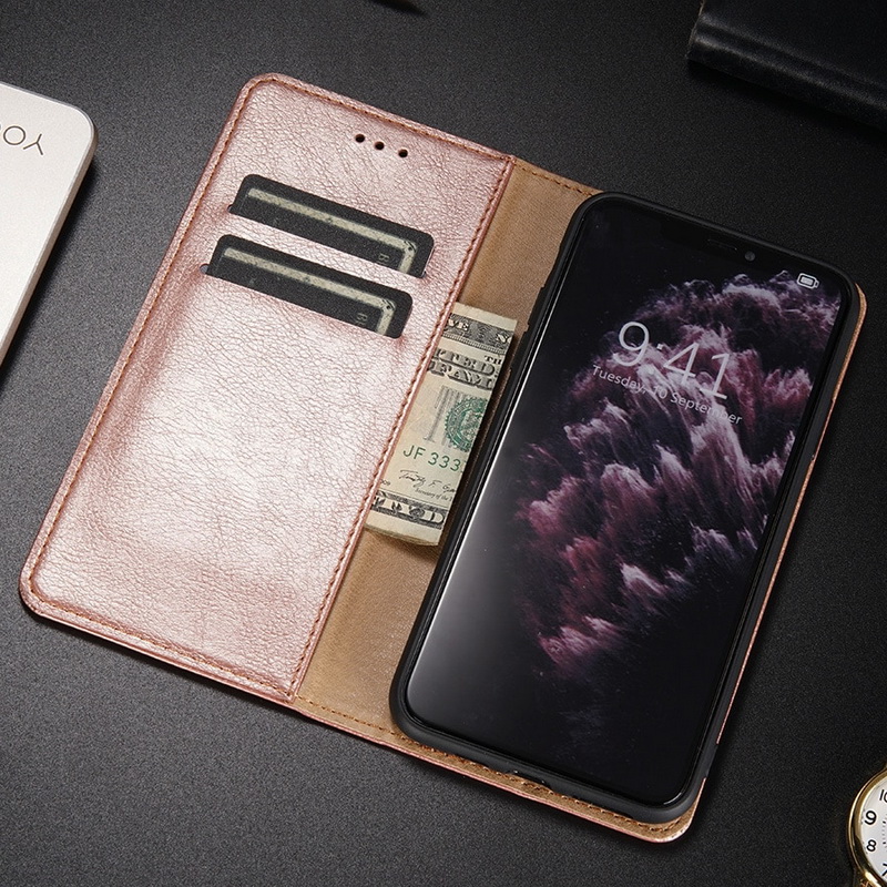 Case Samsung Galaxy S21 Ultra #เคสฝาพับหนัง PU มีช่องเสียบบัตร ฝาปิดแม่เหล็กดูดซับอัตโนมัติ