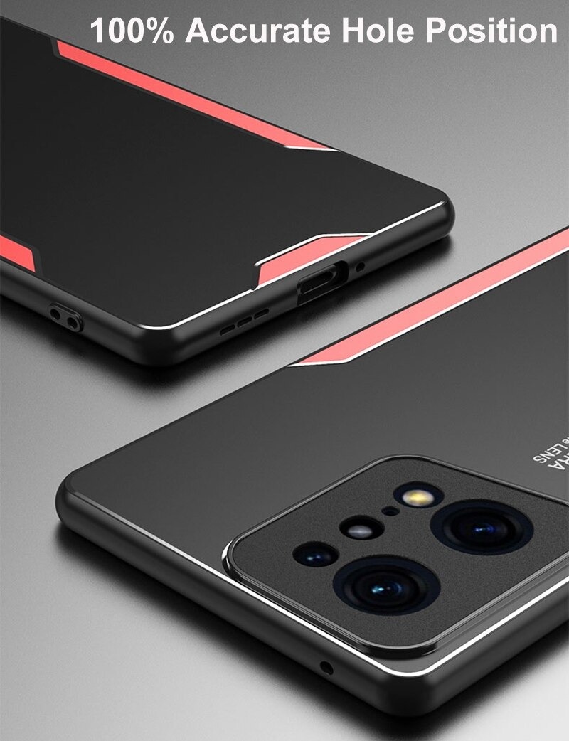 เคส OPPO Find X5 Pro 5G #เคสฝาหลังไฮบริด Metal +TPU Shockproof metal back plate Phone Back Cover