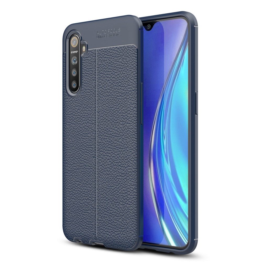 เคส Realme 5 Pro #เคสฝาหลัง TPU ผิวลิ้นจี่ช่วยป้องกันลายนิ้วมือและกันลื่นได้ดี