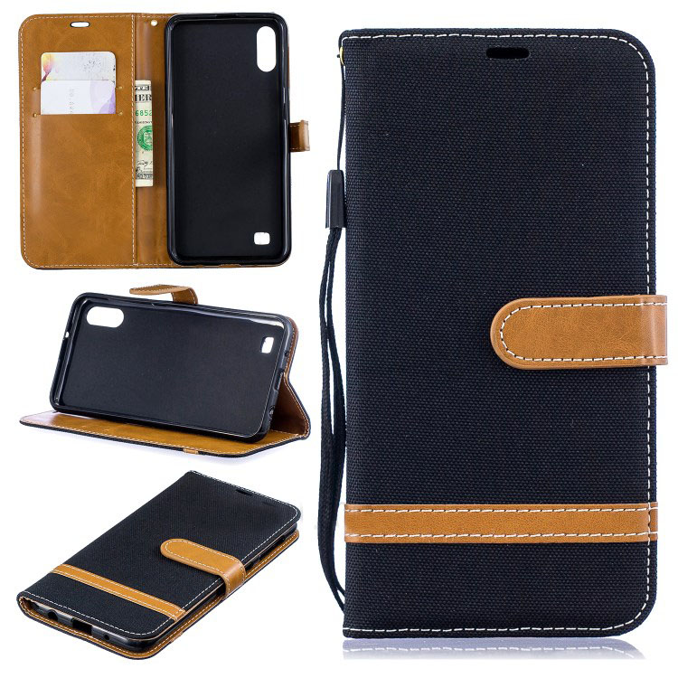 Case Samsung Galaxy A10 #เคสฝาพับหนัง PU พร้อมสายคล้องมือ สีสันสดใส