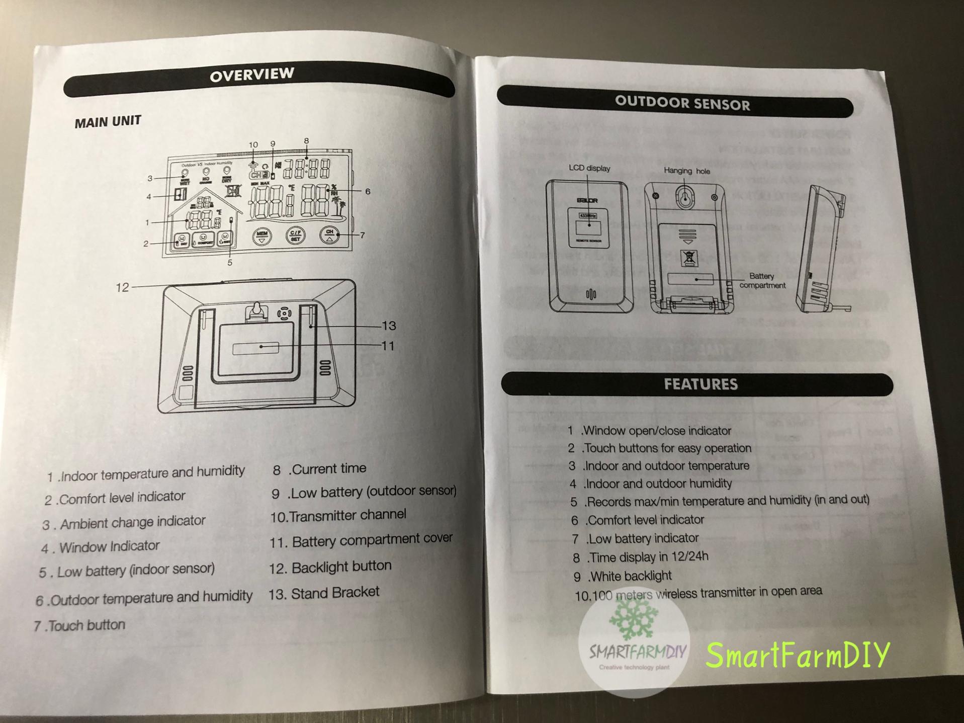 ดิจิตอล Touch Screen Thermometer Indoor Outdoor