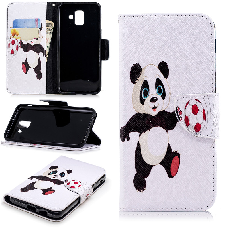 Case Samsung Galaxy A6 (2018) #เคสฝาพับแบบกระเป๋าสตางค์ Pattern Printing Wallet Leather