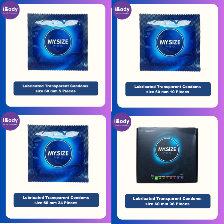 MY SIZE Lubricated Transparent Condom Size 60 mm ถุงยางอนามัย