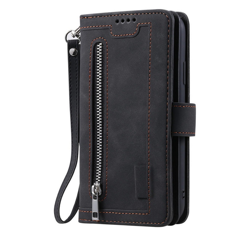 Case Samsung Galaxy A22 #เคสฝาพับหนัง PU มีช่องซิปช่องเก็บบัตรหลายช่อง Zipper Wallet Leather Flip Case
