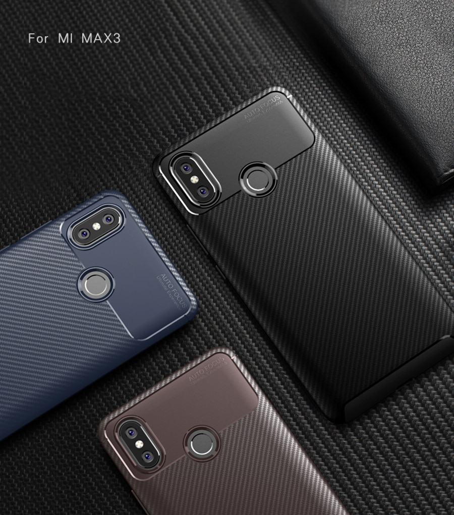 Case Xiaomi Mi Max 3 #เคสฝาหลัง TPU คาร์บอนไฟเบอร์ Beetle Series Carbon Fiber