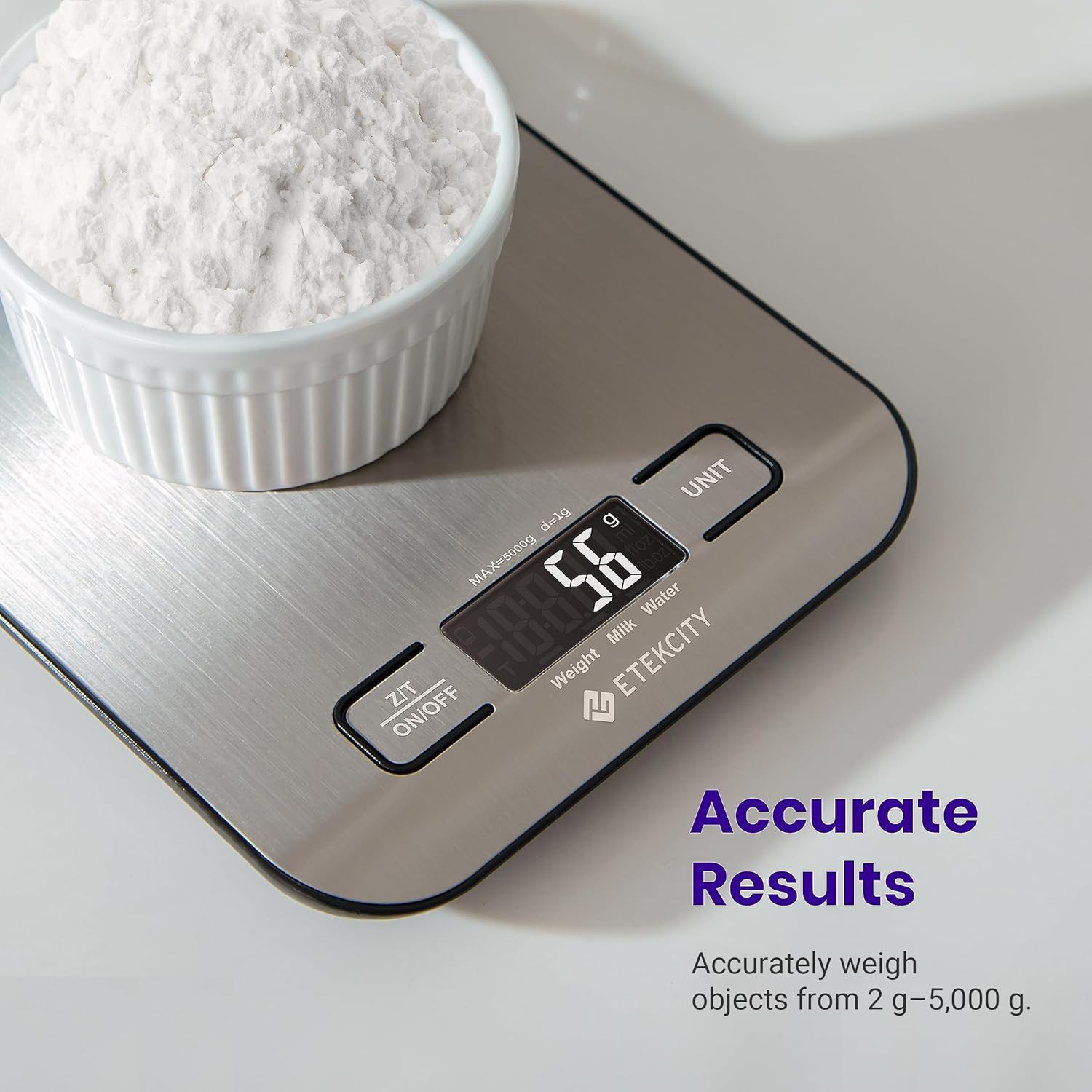 (Etekcity) Digital Kitchen Scale EK7090, Silver Stainless Steel เครื่องชั่งดิจิตอล ชั่งน้ำหนักอาหาร สำหรับทำอาหาร