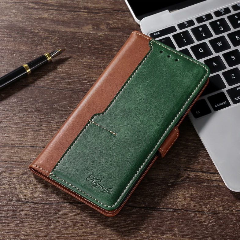 เคส Samsung Galaxy S8#เคสฝาพับปกหนังสไตล์วินเทจแบบกระเป๋าสตางค์ออกแบบสีทูโทน Flip Leather Case