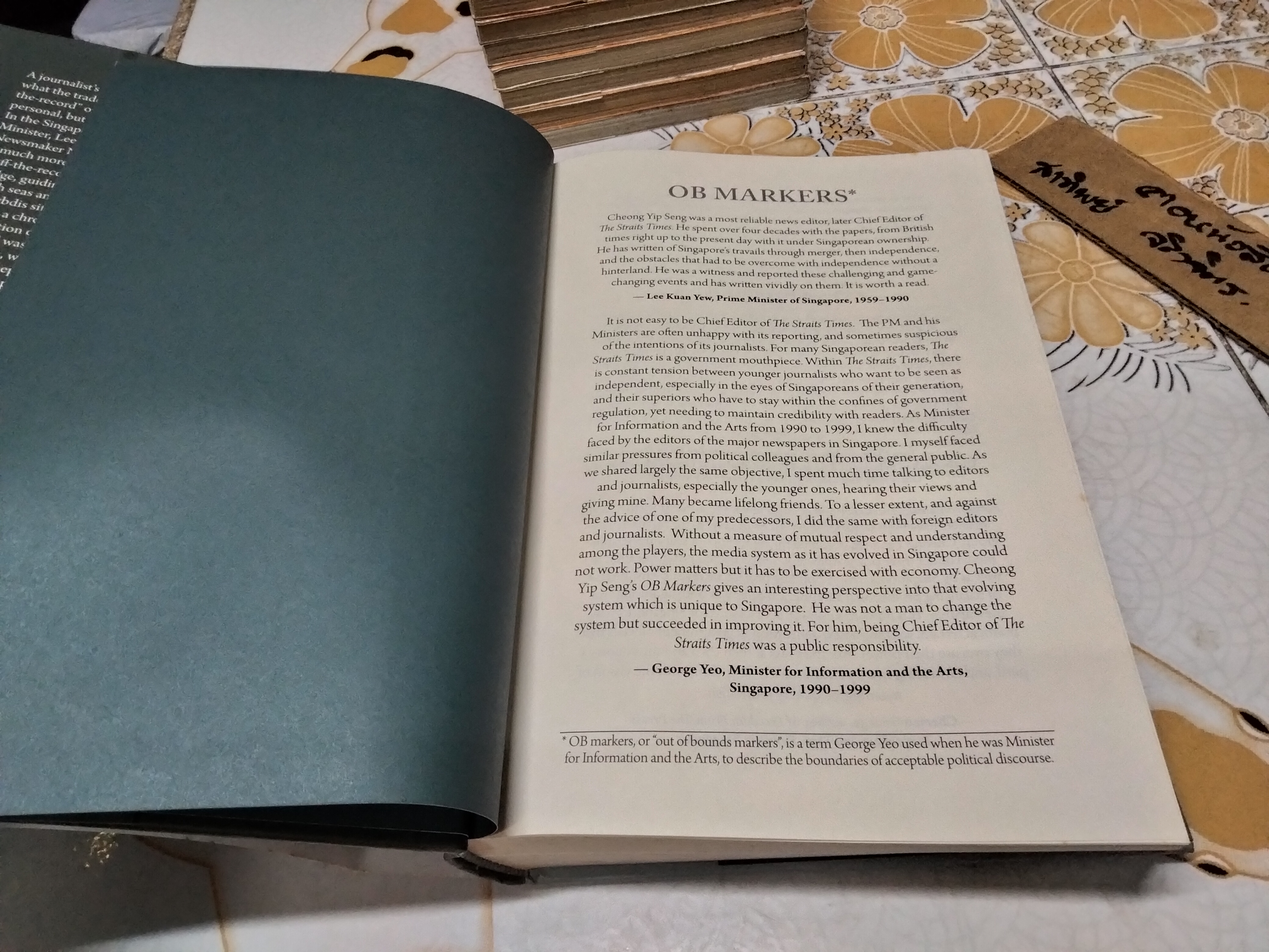 Ob Marker: My Straits Times Story - Hardcover By Cheong Yip Seng