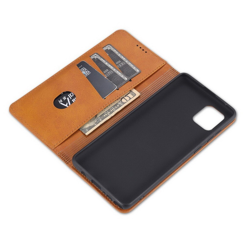 เคส Samsung Galaxy Note 10 Lite #เคสฝาพับ AZNS สไตล์ Retro หนัง PU มีช่องเสียบการ์ด
